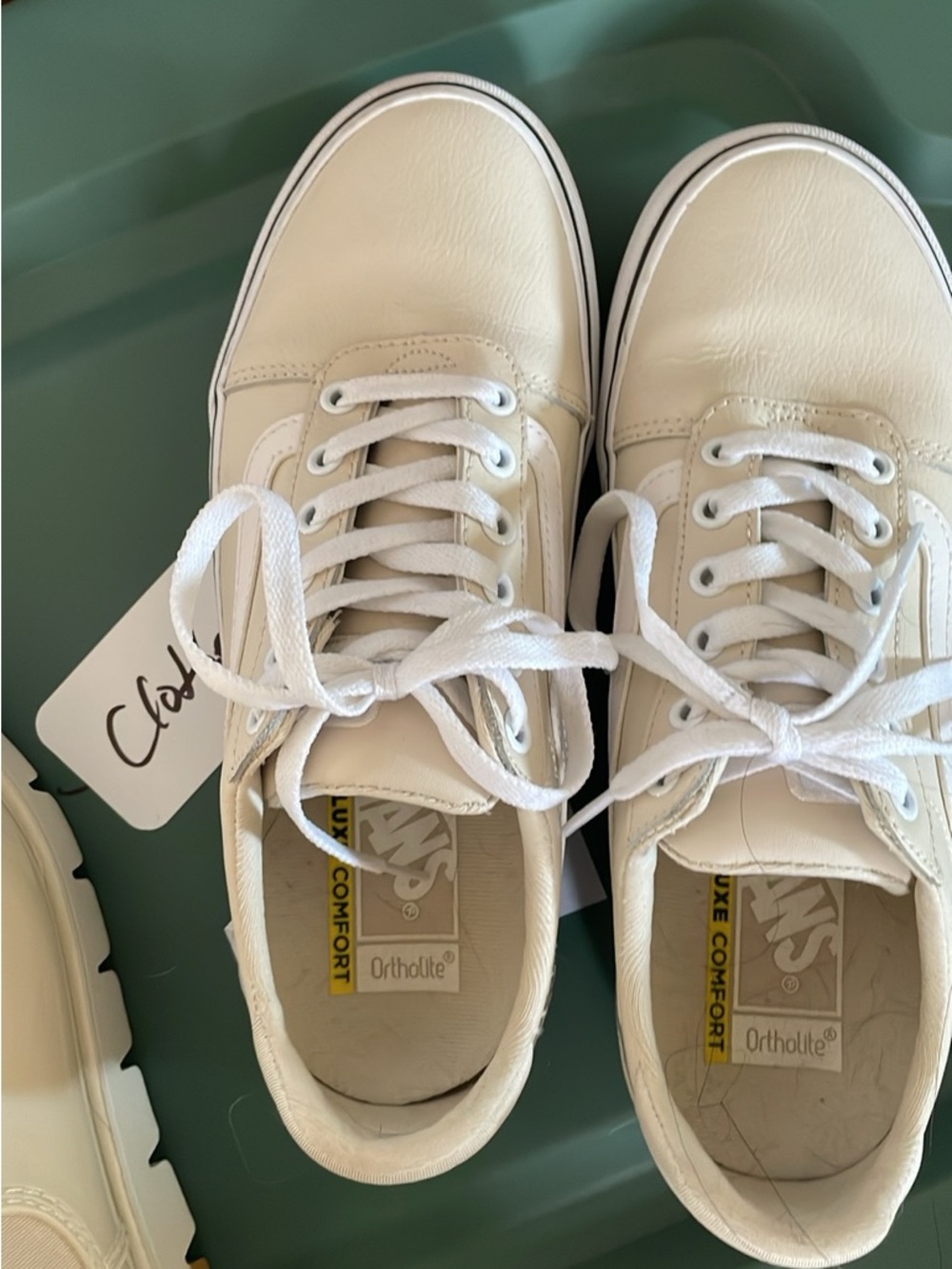 Vans Off The Wall Cream/Wht ortholite sneakers 8